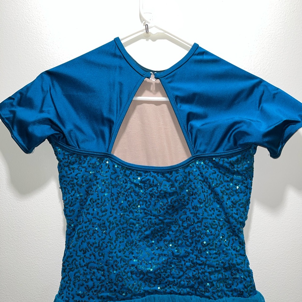 Weissman Teal High-Low Dance lyrical dress - Picture 8 of 11
